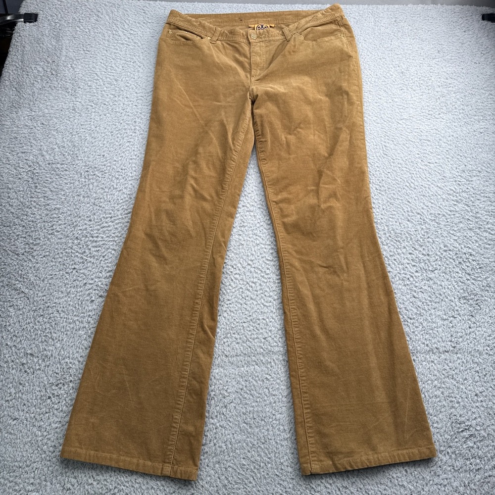 Tory Burch Corduroy Pants Womens 32 x 30 Brown Embroidered Bootcut Classic